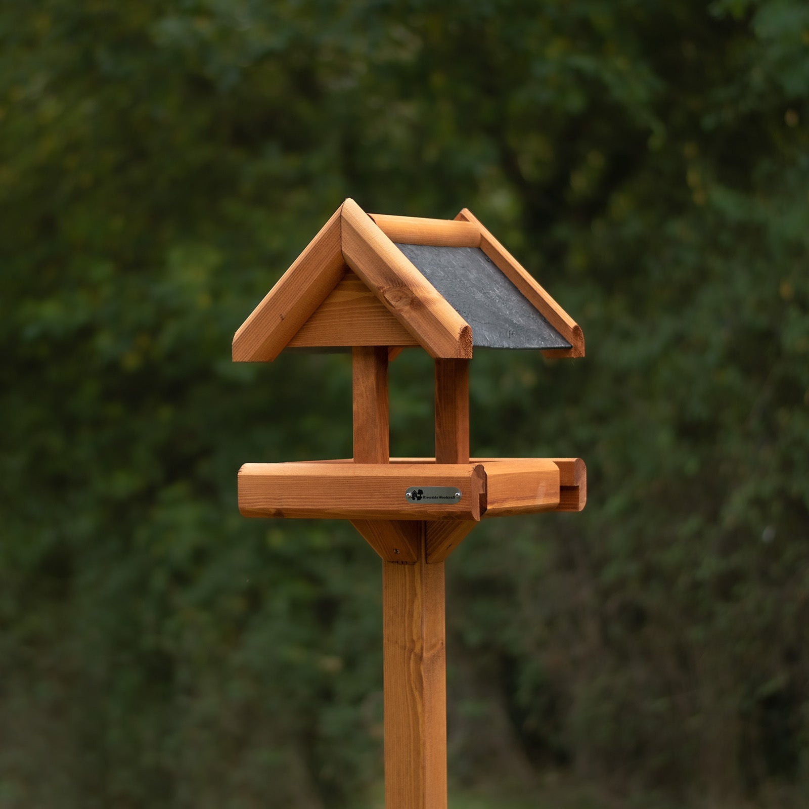 Riverside Woodcraft Rustic Slate Roof Bird Table – RiversideWoodcraft